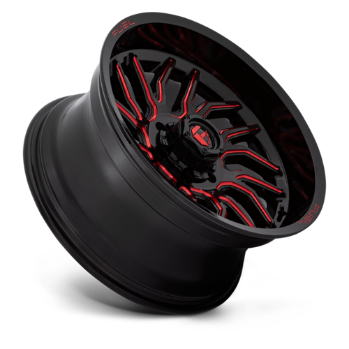Fuel 1PC D808 Hurricane 20x10 Gloss Black Milled with Red Tint Wheel