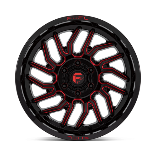 Fuel 1PC D808 Hurricane 20x10 Gloss Black Milled with Red Tint Wheel