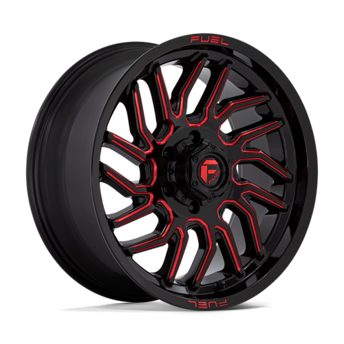 Fuel 1PC D808 Hurricane 20x9 Gloss Black Milled Red Tint Wheel with 6x135 Bolt Pattern and 87.10mm Center Bore