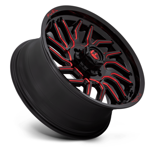 Fuel 1PC D808 Hurricane 20x9 Gloss Black Milled with Red Tint Wheel