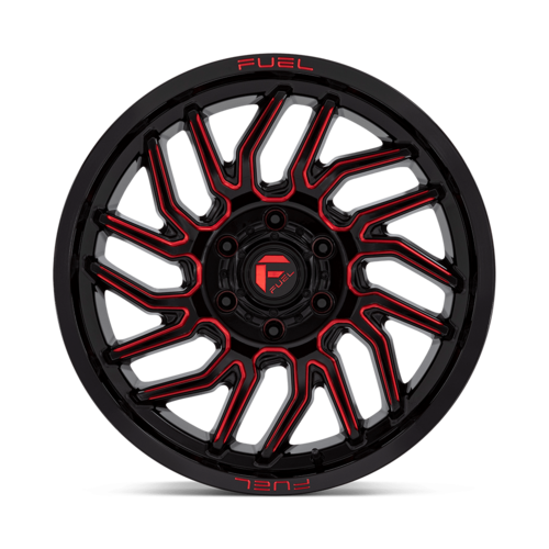 Fuel 1PC D808 Hurricane 20x9 Gloss Black Milled Red Tint Wheel with 6x135 Bolt Pattern and 87.10mm Center Bore