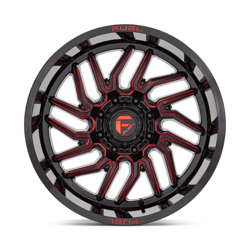 Fuel 1PC D808 Hurricane 20x9 Gloss Black Milled Red Tint Wheel
