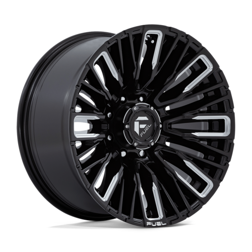 Fuel 1PC D849 REBAR 20x10 Inch Gloss Black Milled Aluminum Wheel with -18 Offset and 8x180 Bolt Pattern