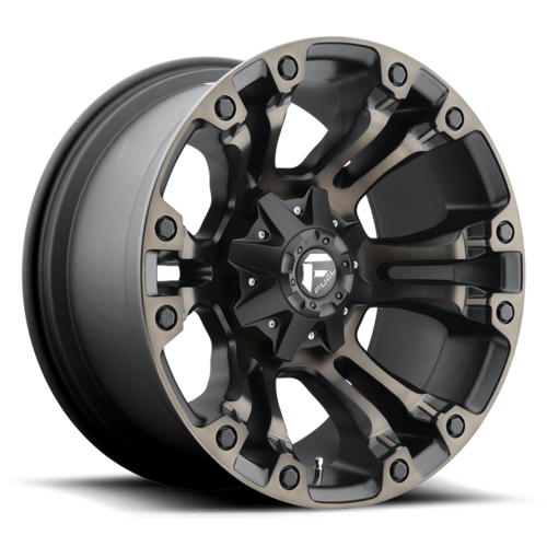 Fuel 1PC Vapor 17x9 Matte Black Double Dark Tint Offsets 1.0 with 5x114.3/5x127 Bolt Pattern