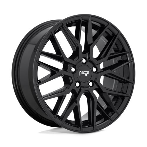 Niche 1PC M224 Gamma 18x8 Gloss Black Wheel with 5x112 Bolt Pattern and 66.56mm Center Bore