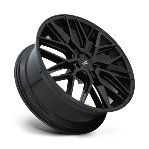 Niche 1PC M224 Gamma 19x8.5 Inch Gloss Black Alloy Wheel with 5x112 Bolt Pattern and 66.56mm Center Bore