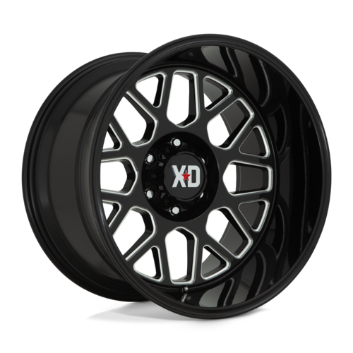 XD XD849 Grenade II 20x10 Inch Gloss Black Milled Wheel with -18mm Offset and 6x135 Bolt Pattern