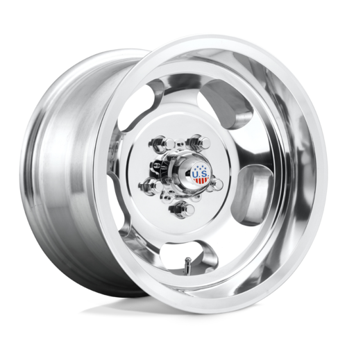 US Mag 1PC INDY 15x9 Inch High Luster Polished Wheel with 5x4.5 Bolt Pattern and +1 Offset