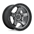 Fuel 1PC KICKER 17x9 Matte Gunmetal Black Bead Ring Wheel with -12 Offset and 5x127 Bolt Pattern