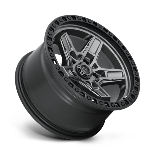 Fuel 1PC KICKER 17x9 Matte Gunmetal Black Bead Ring Wheel with -12 Offset and 5x127 Bolt Pattern