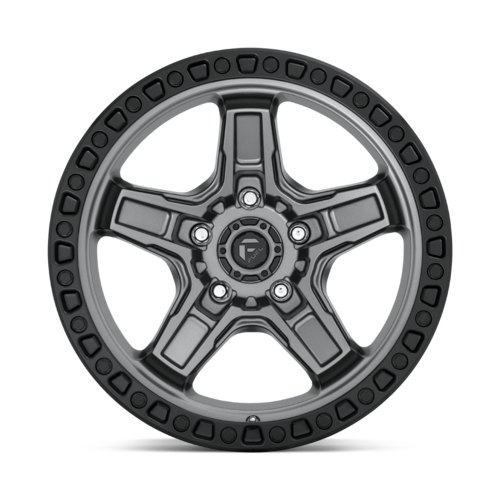 Fuel 1PC KICKER 17x9 Matte Gunmetal Black Bead Ring Wheel with -12 Offset and 5x127 Bolt Pattern
