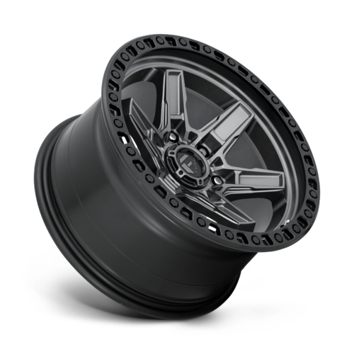 Fuel 1PC D698 Kicker 17x9 Matte Gunmetal Black Bead Ring Wheel with -12 Offset and 6x139.7 Bolt Pattern
