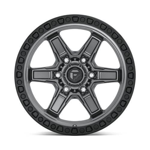 Fuel 1PC D698 Kicker 17x9 Matte Gunmetal Black Bead Ring Wheel with 6x139.7 Bolt Pattern and 106.10 Center Bore
