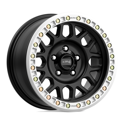 KMC KM234 Grenade Desert Beadlock 20x9 Satin Black Wheel with 6x139.7 Bolt Pattern and -12 Offset