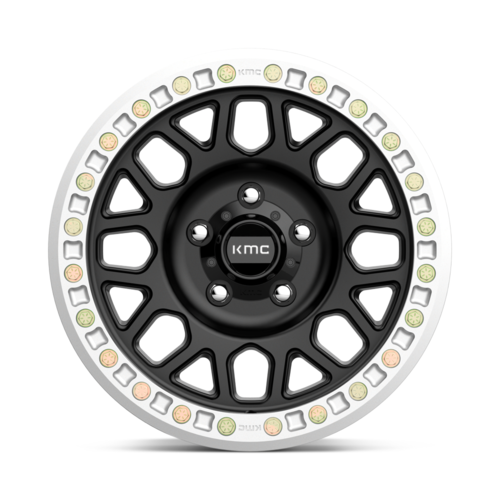 KMC KM234 Grenade Desert Beadlock 20x9 Satin Black Wheel with 6x139.7 Bolt Pattern and -12 Offset