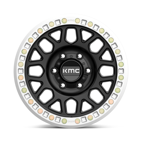 KMC KM234 Grenade Desert Beadlock 17x8.5 Satin Black Wheel with 6x135 Bolt Pattern