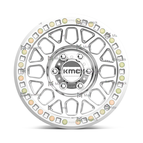 KMC KM234 Grenade Desert Beadlock 17x8.5 Wheel with Machined Finish and 6x165.1 Bolt Pattern