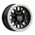 KMC KM234 Grenade Desert Beadlock Wheel - 17x8.5 Satin Black with 8x165.1 Bolt Pattern