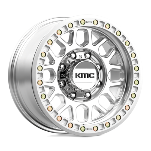 KMC KM234 Grenade Desert Beadlock Wheel – 17x8.5 Inches, 8x165.1 Bolt Pattern, Machined Finish