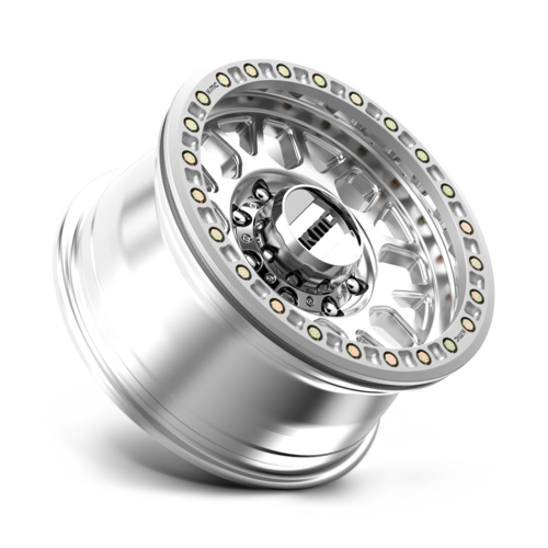 KMC KM234 Grenade Desert Beadlock Wheel – 17x8.5 Inches, 8x165.1 Bolt Pattern, Machined Finish