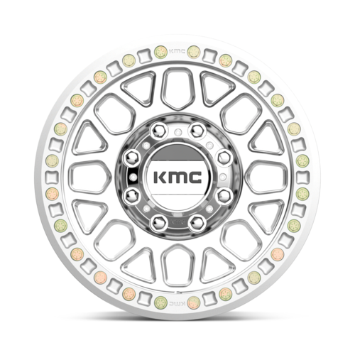 KMC KM234 Grenade Desert Beadlock Wheel – 17x8.5 Inches, 8x165.1 Bolt Pattern, Machined Finish