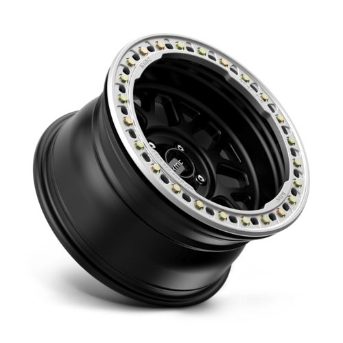 KMC KM235 Grenade Crawl Beadlock Wheel - 17x8.5 Satin Black with 6x139.7 Bolt Pattern and 108mm Center Bore