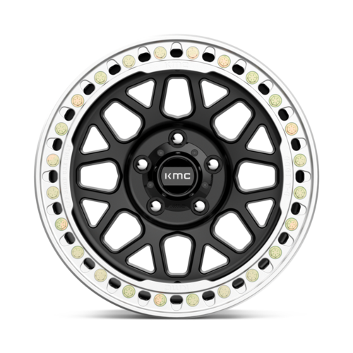 KMC KM235 Grenade Crawl Beadlock 18x9 - Satin Black Finish with 6x135 Bolt Pattern and +10 Offset