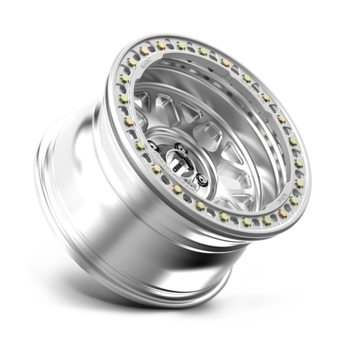 KMC KM235 Grenade Crawl Beadlock 17x8.5 Wheel with Machined Finish and 5x127 Bolt Pattern