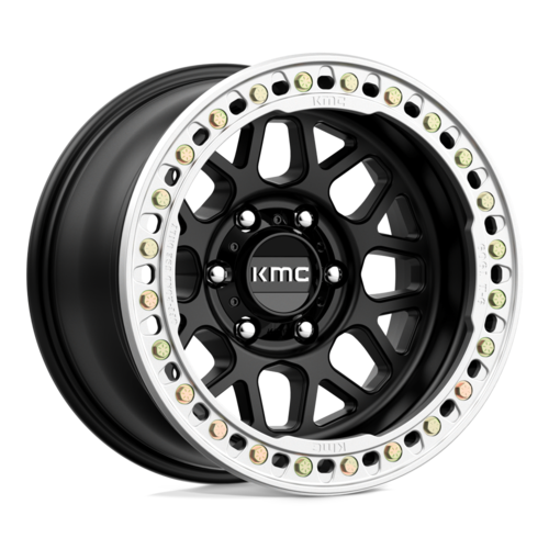 KMC KM235 Grenade Crawl Beadlock 17x9 Satin Black Wheel for 6x139.7 Bolt Pattern with -38 Offset and 108mm Center Bore