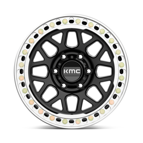 KMC KM235 Grenade Crawl Beadlock 17x9 Satin Black Wheel for 6x139.7 Bolt Pattern with -38 Offset and 108mm Center Bore
