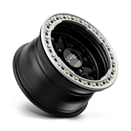 KMC KM235 Grenade Crawl Beadlock Wheel – Satin Black Finish, 17x9 Inch, 8x165.1 Bolt Pattern, -38 Offset