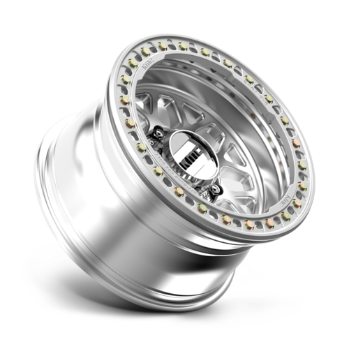 KMC KM235 Grenade Crawl Beadlock Wheel - 17x9 Inches, 8x6.5 Bolt Pattern, Machined Finish, Offset -38
