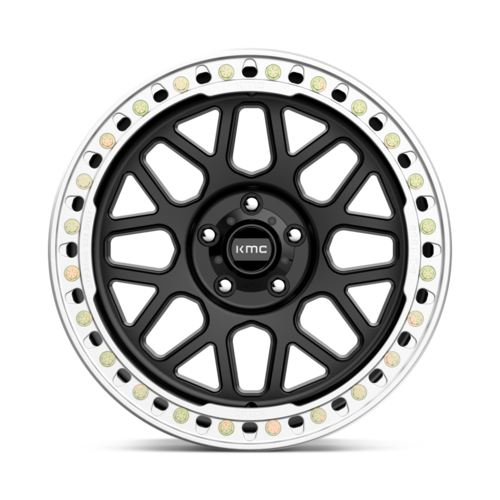 KMC KM235 Grenade Crawl Beadlock Wheels 20x10 Satin Black -48 Offset for 5x127 Bolt Pattern