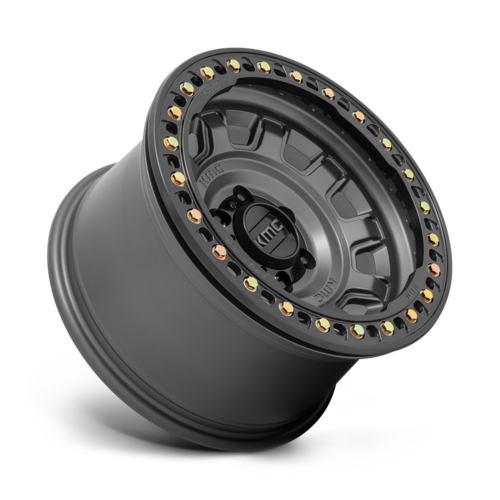 KMC KM236 Tank Beadlock 17x9 Inch Wheels with -38 Offset in Anthracite Finish