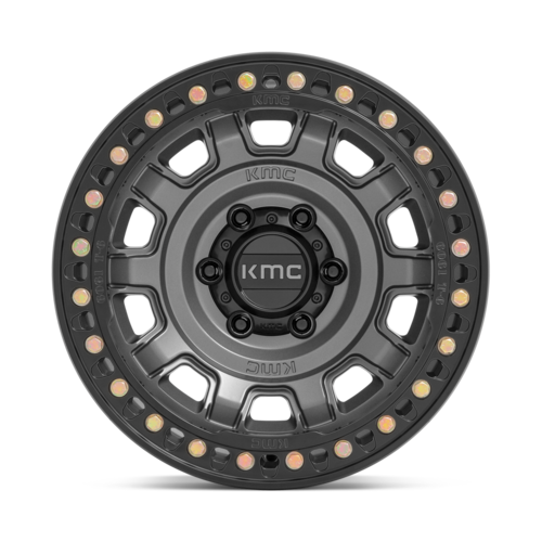 KMC KM236 TANK Beadlock 17x9 Inch Wheel with -15 Offset in Anthracite Finish