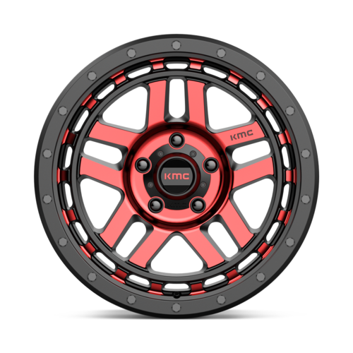 KMC KM540 Recon 17x9 Inch Gloss Black Machined with Red Tint Off-Road Wheel for 5x127 Bolt Pattern