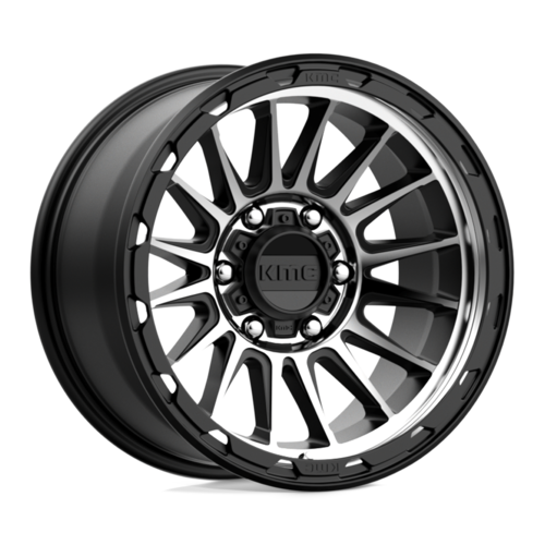 KMC KM542 Impact Satin Black Machined 17x9 Inch Wheel with -12mm Offset and 6x139.7 Bolt Pattern
