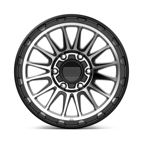KMC KM542 Impact Satin Black Machined 17x9 Inch Wheel with -12mm Offset and 6x139.7 Bolt Pattern