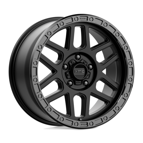 KMC KM544 MESA 18x9 Satin Black with Gloss Black Lip Wheel for 5x150 Bolt Pattern, 25mm Offset