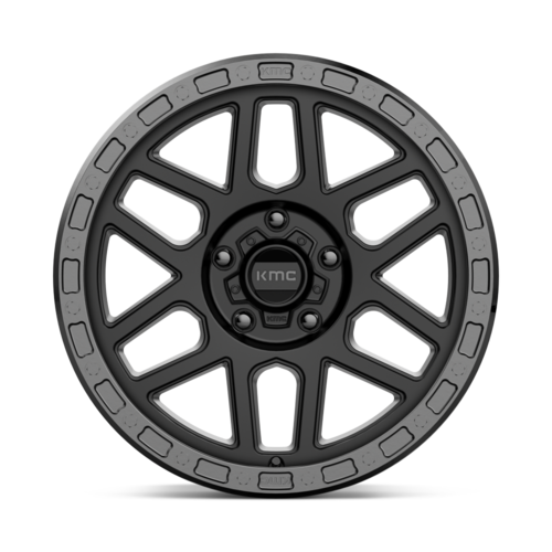 KMC KM544 MESA 17x9 Satin Black with Gloss Black Lip Wheel - 5x127 Bolt Pattern, -12mm Offset