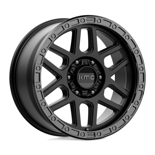 KMC KM544 Mesa 17x9 Satin Black with Gloss Black Lip Off-Set Wheel - 6x139.7 Bolt Pattern, -12mm Offset