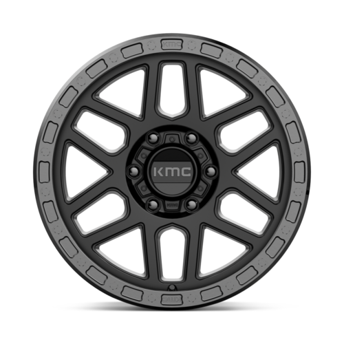 KMC KM544 Mesa 18x9 Satin Black with Gloss Black Lip Wheel with 6x139.7 Bolt Pattern and 18mm Offset