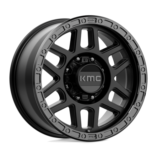 KMC KM544 Mesa 18x9 Satin Black with Gloss Black Lip Wheel - 8x165.1 Bolt Pattern, +18 Offset