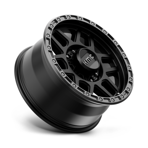 KMC KM544 Mesa 18x9 Satin Black with Gloss Black Lip Wheel - 8x180 Bolt Pattern, 18mm Offset, 124.2 Center Bore