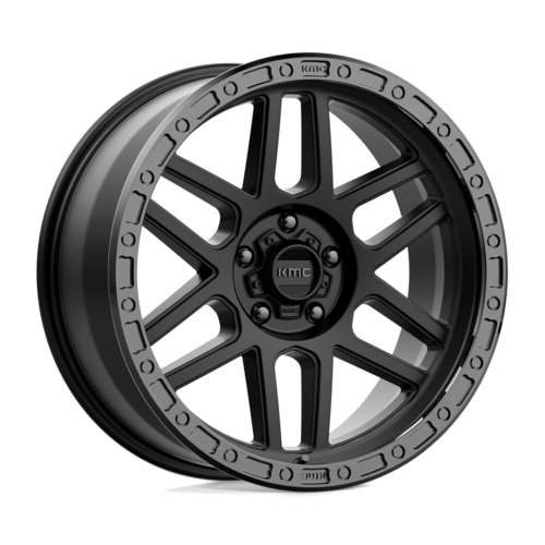 KMC KM544 MESA 17x8.5 Satin Black with Gloss Black Lip Wheel - 5x127 Bolt Pattern, 0mm Offset