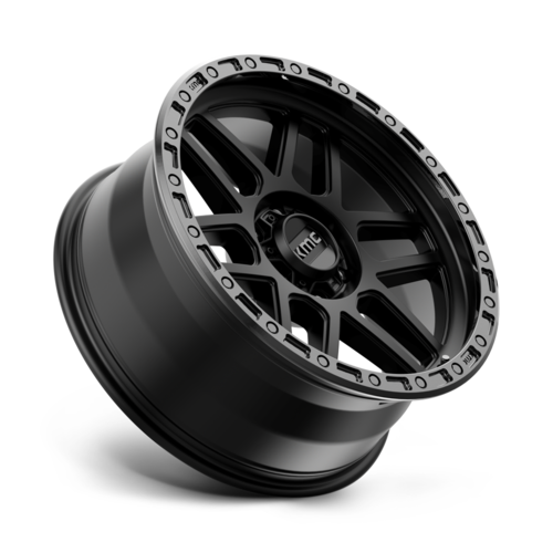 KMC KM544 Mesa 17x8.5 Satin Black with Gloss Black Lip Wheel - 6x139.7 Bolt Pattern, 0 Offset