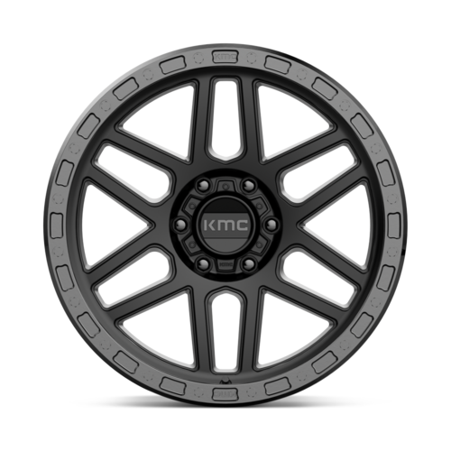 KMC KM544 Mesa 17x8.5 Satin Black with Gloss Black Lip Wheel - 6x139.7 Bolt Pattern, 0 Offset