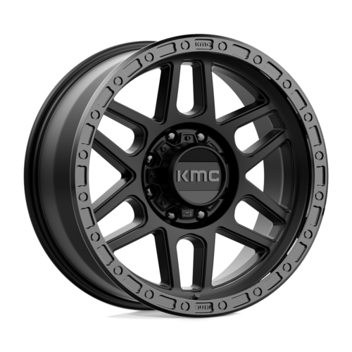 KMC KM544 Mesa 20x9 Satin Black with Gloss Black Lip Wheel - 8x6.5 Bolt Pattern, 0 Offset, 125.10 Center Bore