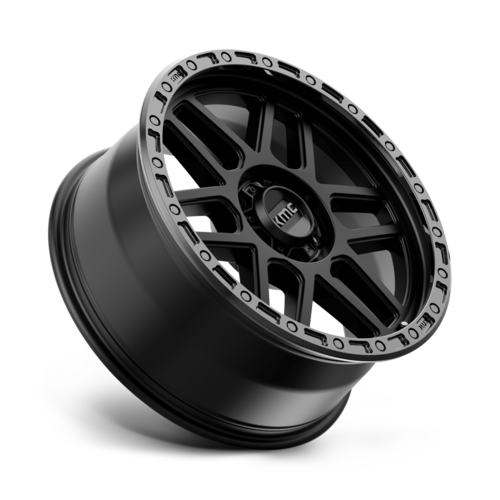 KMC KM544 Mesa 20x9 Satin Black with Gloss Black Lip Wheel with 6x139.7 Bolt Pattern and 18mm Offset