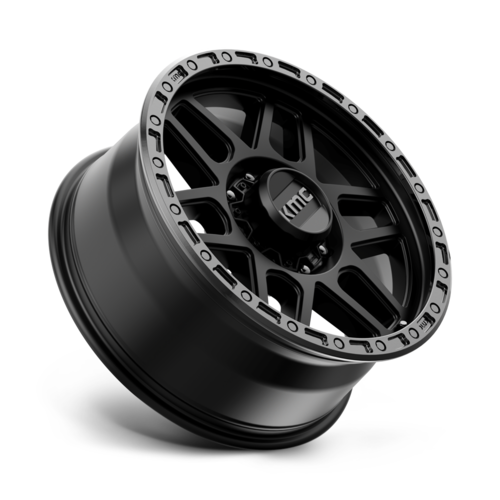 KMC KM544 Mesa 20x9 Satin Black with Gloss Black Lip Wheel - 8x180 Bolt Pattern, +18 Offset